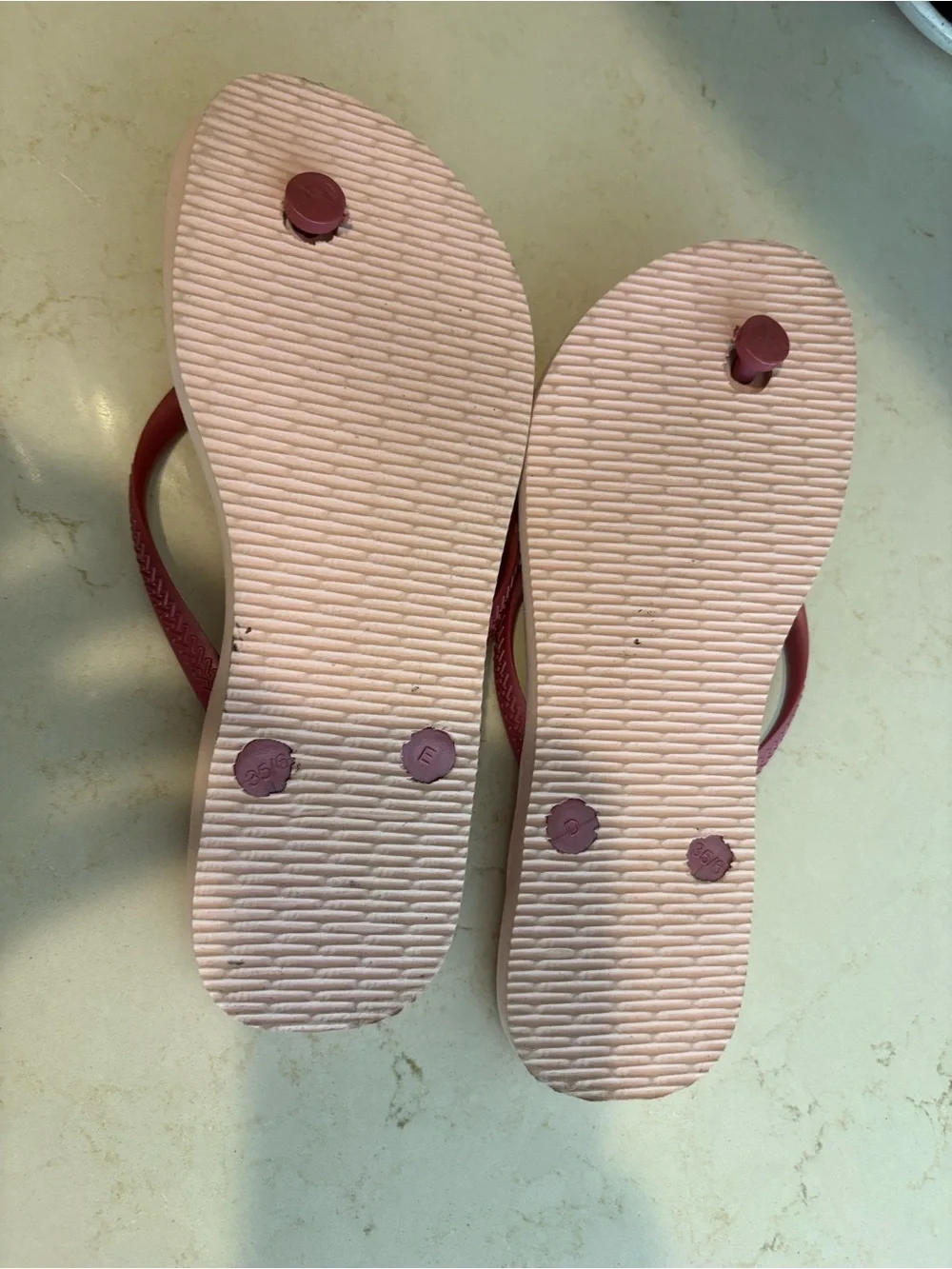 Havaianas Women's Floral Flip Flops in Mauve Strap and Light Pink Footbed
